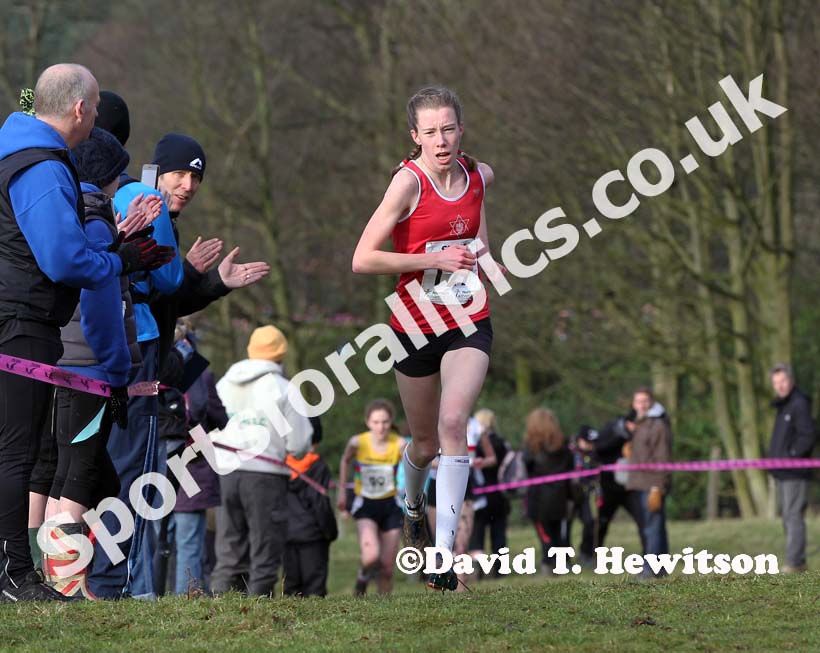 H. Knowles-Jones (Warrington) on her way to winning the under-17s womens Northern Cross Country Champs, Knowsley Safari Park. Photo: David T. Hewitson/Sports for All Pics